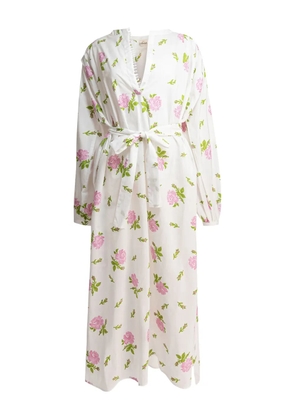 Tallulah Resortwear rose-print belted dress - White