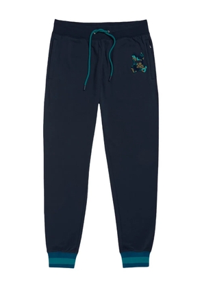 Psycho Bunny Howgate camouflage-embroidered track pants - Blue