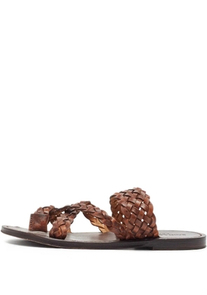 Saint Laurent Pre-Owned leather slides - Brown