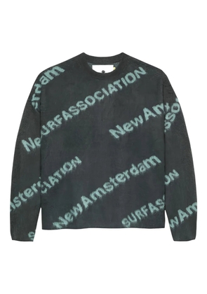 NEW AMSTERDAM diagonal-text knitwear - Grey