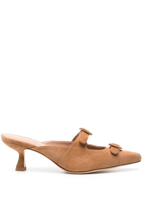 Scarosso 55mm Liz suede mules - Neutrals
