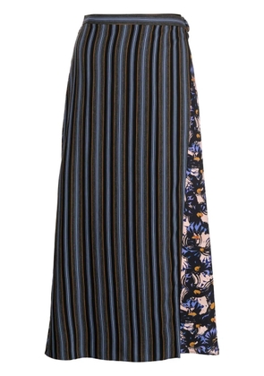 PS Paul Smith panelled stripe-print skirt - Blue