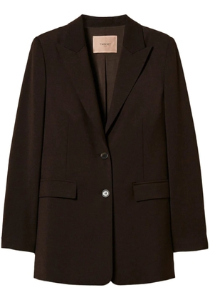TWINSET logo-plaque blazer - Brown
