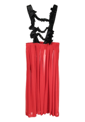 Comme Des Garçons Comme Des Garçons dungarees-style asymmetric midi dress - Red