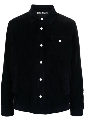 Palm Angels crochet-stripe corduroy shirt jacket - Blue