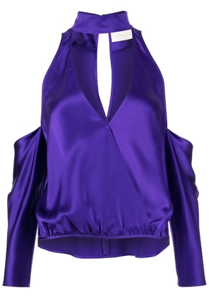 Michelle Mason cut-out silk blouse - Purple