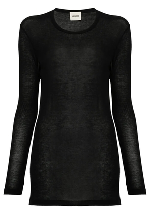 KHAITE ribbed long-sleeve top - Black