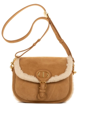 Christian Dior Pre-Owned 2000s shearling-trimmed shoulder bag - Neutrals