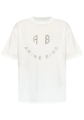 ANINE BING logo-print cotton t-shirt - White