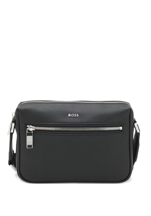BOSS logo-plaque shoulder bag - Black