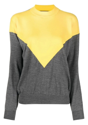 Plan C fine intarsia-knit jumper - Grey