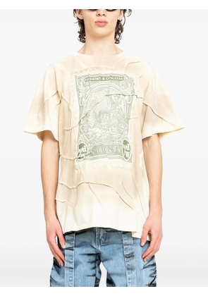 Who Decides War stamp-print T-shirt - Neutrals