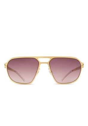 Mykita Sinclair glossy-gold geometric sunglasses