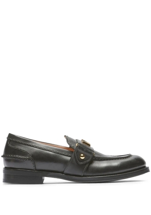 Nº21 logo-lettering panelled loafers - Black