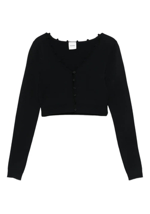 Nanushka button-front ruffled cardigan - Black