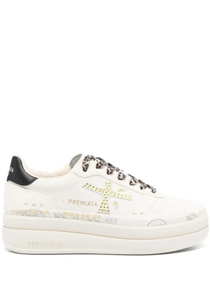 Premiata logo-print platform sneakers - Neutrals