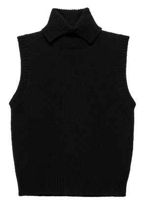 Prada roll-neck cashmere vest - Black