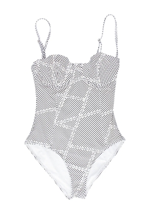 Elisabetta Franchi polka-dot swimsuit - White