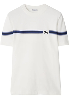 Burberry striped-detail cotton T-shirt - White