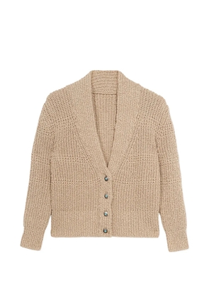 Fortela open knit turquoise button cardigan - Neutrals