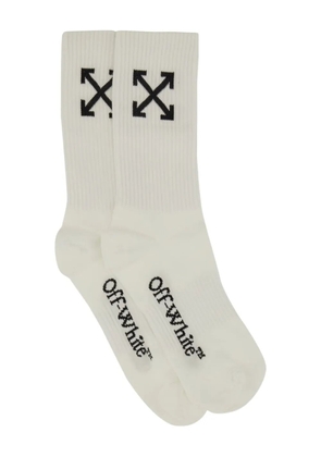 Off-White arrow-detail logo-embroidered socks - Neutrals