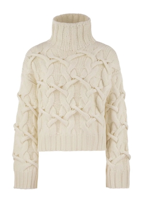 Brunello Cucinelli high-neck cashmere sweater - White