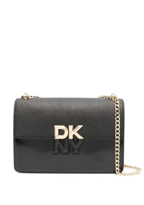 DKNY logo-lettering cross body bag - Black