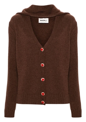 Seen Users Nostalgia hooded cardigan - Brown