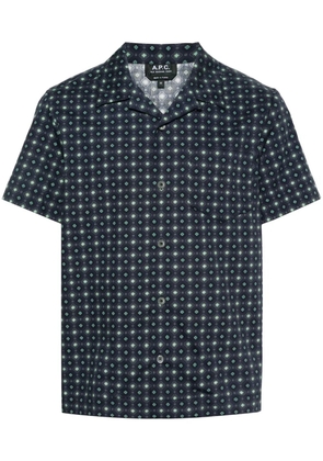 A.P.C. Lloyd geometric-print cotton shirt - Blue