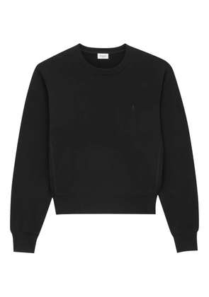Saint Laurent Cassandre-embroidered jumper - Black