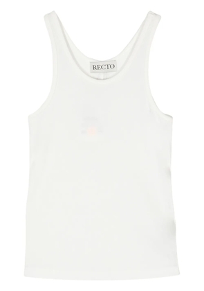 Recto logo-appliqué soft-jersey tank top - White