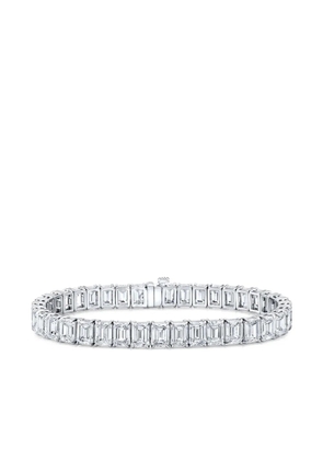 Tilla 14K white gold emerald-cut diamond tennis bracelet - Silver