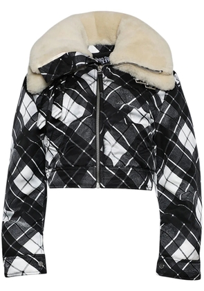 Jean Paul Gaultier layered shearling-collar jacket - Black
