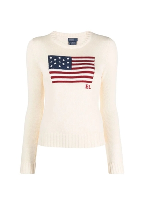 Polo Ralph Lauren flag-graphic crewneck sweater - Neutrals