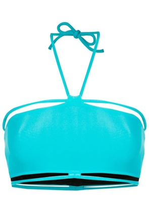 Gloria Coelho halterneck string-detail bikini top - Blue