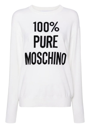 Moschino slogan intarsia-knit jumper - Neutrals