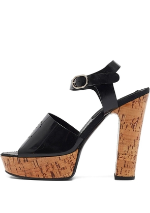 CHANEL Pre-Owned 125mm perforated-logo sandals - Black