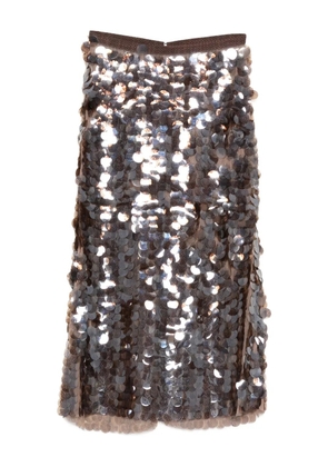 Fabiana Filippi sequinned midi skirt - Brown