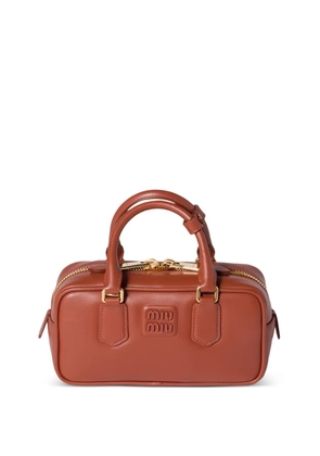 Miu Miu Arcadie logo tote bag - Brown