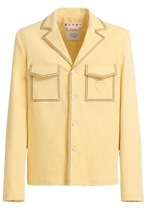 Marni notched lapels decorative stitching blazer - Yellow