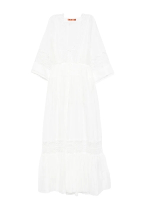 Ermanno Scervino lace-trimmed tiered dress - White