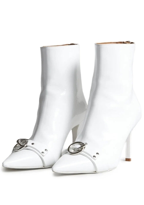 R13 ring-detail pointed boots - White