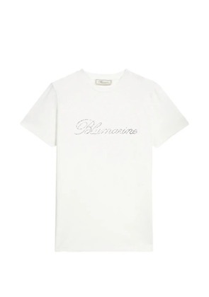 Blumarine logo-embroidered jersey T-shirt - White