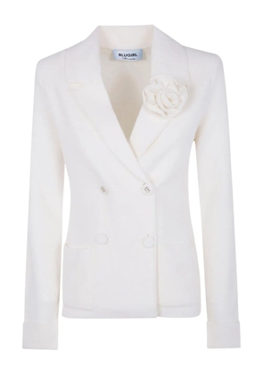 Blugirl brooch double-breasted blazer - White