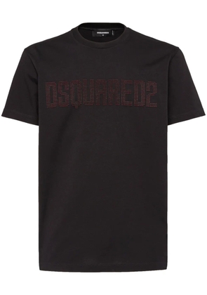 DSQUARED2 crystal-logo cotton T-shirt - Black