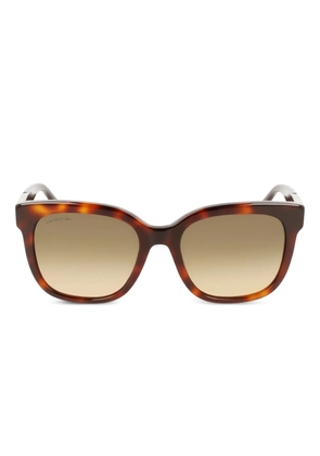 Lacoste crocodile-effect square-frame sunglasses - Brown