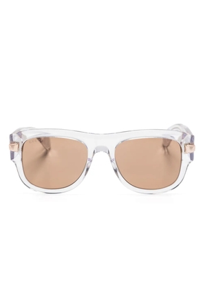 Gucci Eyewear logo-engraved square-frame sunglasses - Neutrals