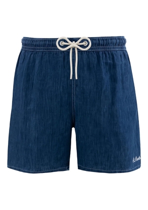MC2 Saint Barth Gustavia linen-denim swim shorts - Blue