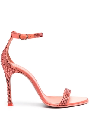 Amina Muaddi 115mm Kim crystal-embellished sandals - Orange