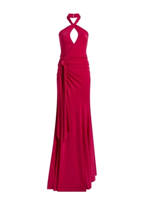 Cinq A Sept halterneck knotted-front gown - Red